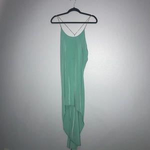 Teal chain high low dress